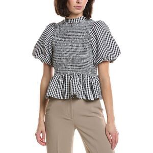 Hl Affair Womens Smocked Top, Black
